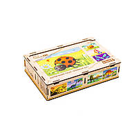 Дерев’яний дитячий пазл 4в1 "Комахи" Puz-59557, 80 елементів