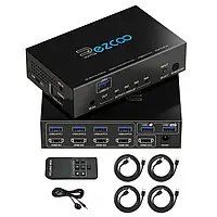 EZCOO HDMI Switch 4 комп'ютер на 1 монітор USB 3.0 KVM 8K 4K 60Hz H EZ-SW41H21-KWMU3P