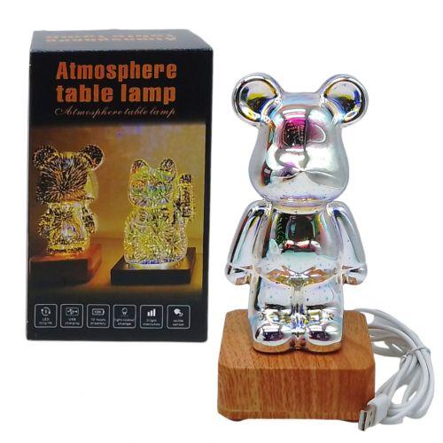 Нічник "Ведмедик Беарбрік", 20 см, працює від мережі, фото 1