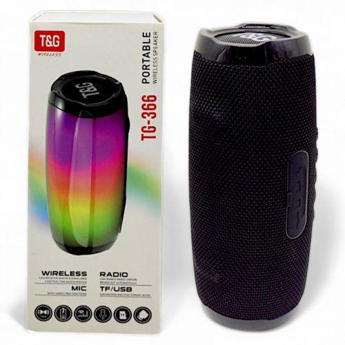 Колонка bluetooth, від акумулятора, підсвічування, type-C, TF-картка, usb-слот, AUX-роз’єм (чорна), фото 1