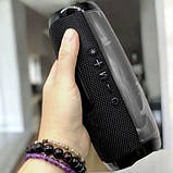 Колонка bluetooth, від акумулятора, підсвічування, type-C, TF-картка, usb-слот, AUX-роз’єм (чорна), фото 2