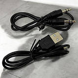 Колонка bluetooth, від акумулятора, підсвічування, type-C, TF-картка, usb-слот, AUX-роз’єм (чорна), фото 3