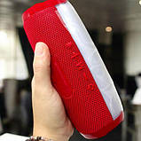 Колонка bluetooth, від акумулятора, підсвічування, type-C, TF-картка, usb-слот, AUX-роз’єм (червона), фото 3