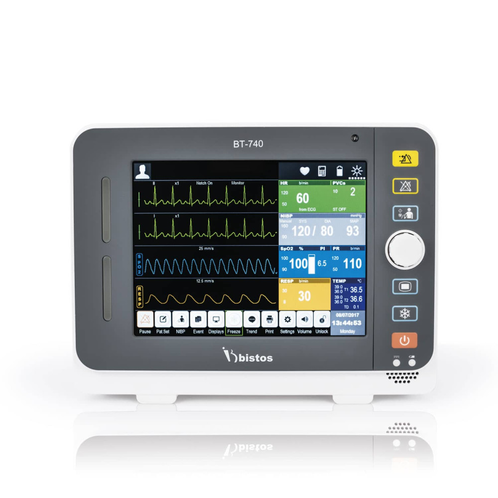 Монітор пацієнта Bistos BT-740 | SpO₂, ЕКГ, тиск, температура, 8.4" сенсорний, з батареєю