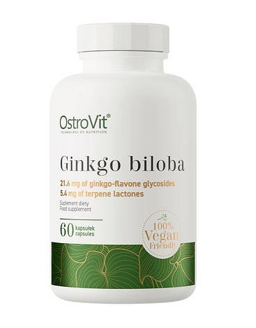Экстракт Гінкго Білоба OstroVit Ginkgo Biloba 90 мг 60 капс Польща, фото 1