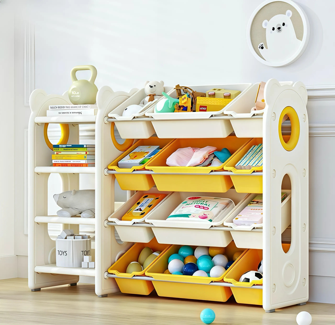 Стелаж з контейнерами Terrio "Teddy Maxi L” Жовто-білий