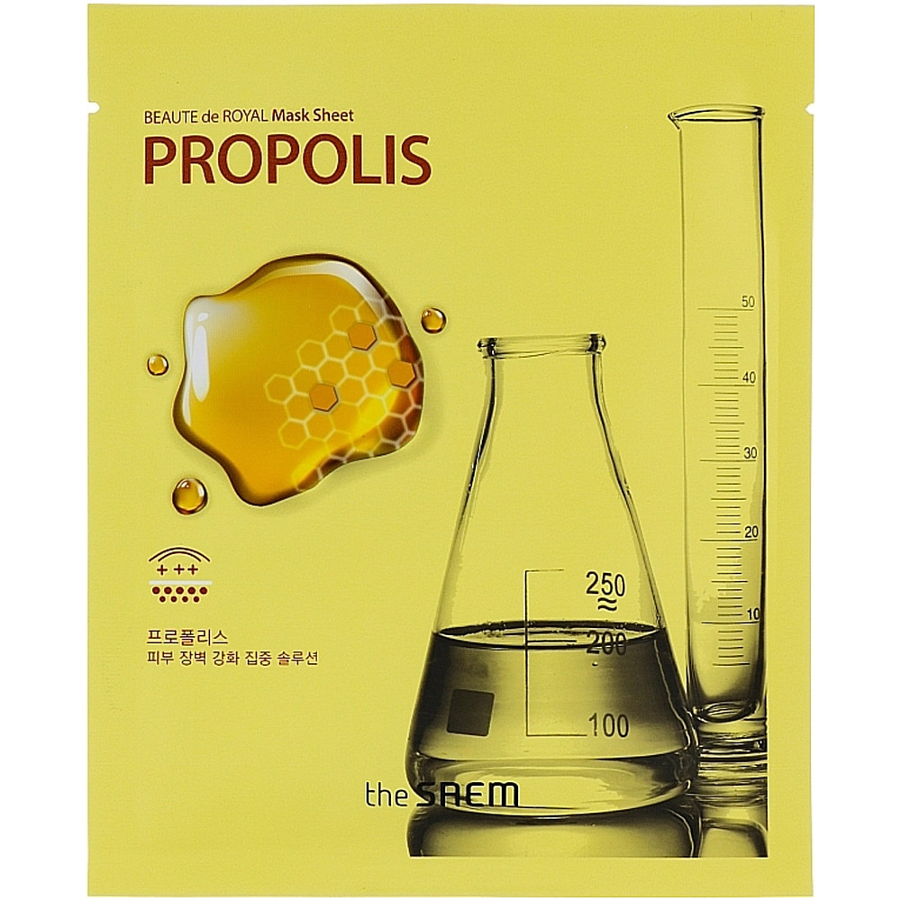 Тканинна маска для обличчя з екстрактом прополісу The Saem Beaute de Royal Mask Sheet Propolis 20 мл, фото 1