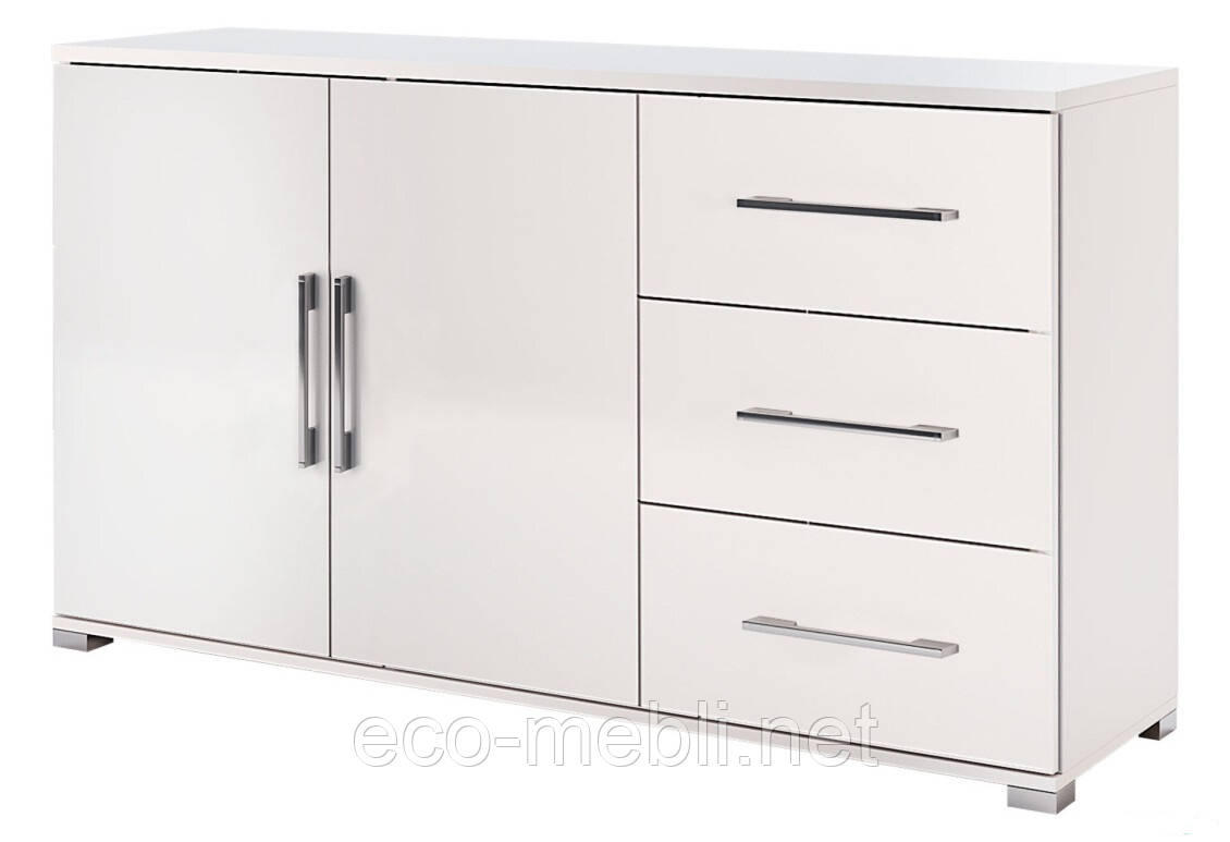 Комод Фемілі 2Д3Ш  білий глянець у спальню,вітальню,дитячу, фото 1