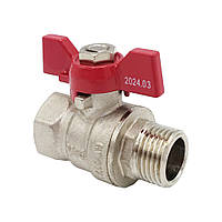 Кран кульовий 1/2" ВЗ червоний метелик Valogin VG-101101