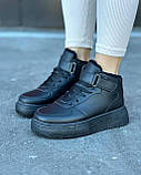 Кросівки жіночі чорні зимові 36 37 38 39 40, фото 5