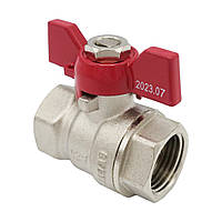 Кран кульовий 1/2" ВВ червоний метелик Valogin VG-102101
