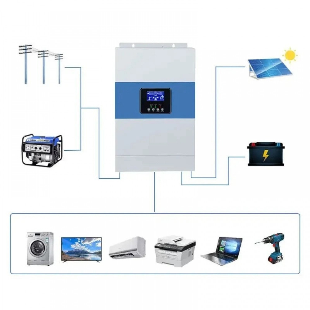 3.5 кВт Гібридний інвертор Daxtromn SC-HF-3500, 24 В, 80 А PowMR (безперебійник, UPS, ДБЖ)
