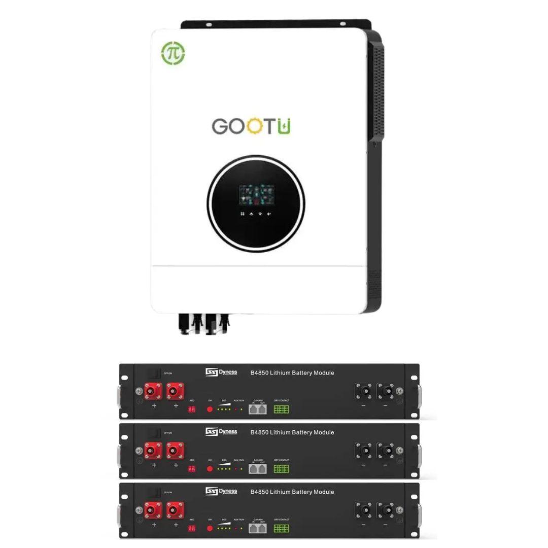10,2 кВт інвертор Gootu 48В + 3 акумулятори Dyness B4850 комплект резервного живлення