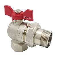 Кран-американка кутовий 1" ВЗ червоний метелик Valogin VG-104403