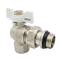 Кран-американка кутовий 1/2" ВЗ білий метелик Valogin VG-104501