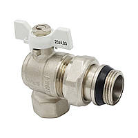 Кран-американка кутовий 3/4" ВЗ білий метелик Valogin VG-104502