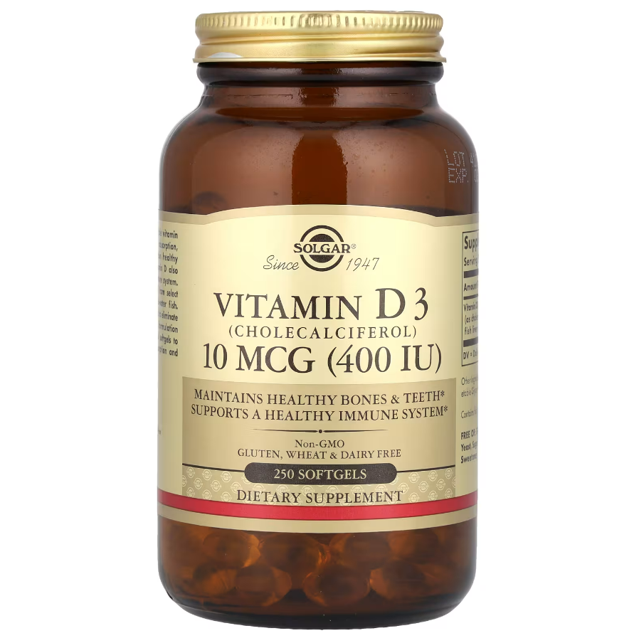 Vitamin D3 10 мкг 400 IU Solgar 250 капсул, фото 1