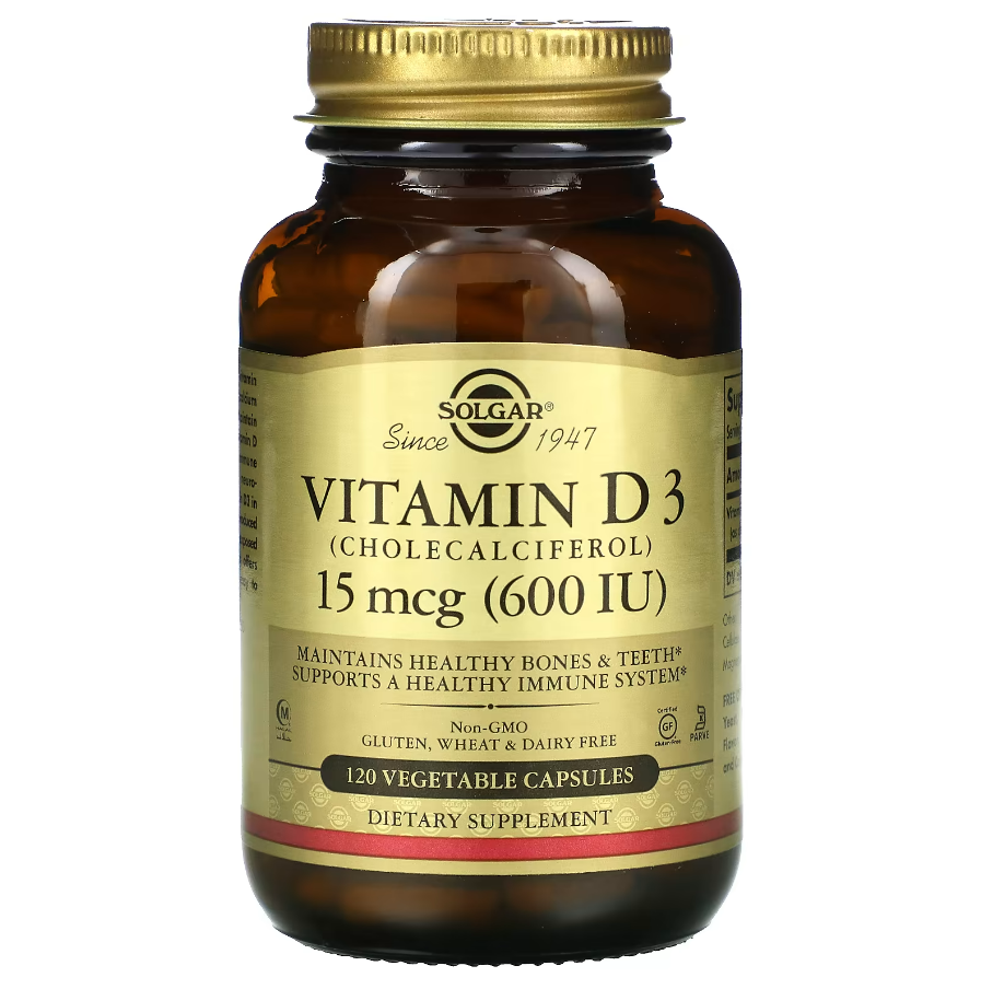 Vitamin D3 Cholecalciferol 15 мкг 600 IU Solgar 120 капсул