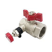 Кран кульовий 3/4" ВВ з дренажем і відповітрювачем Valogin VG-108102