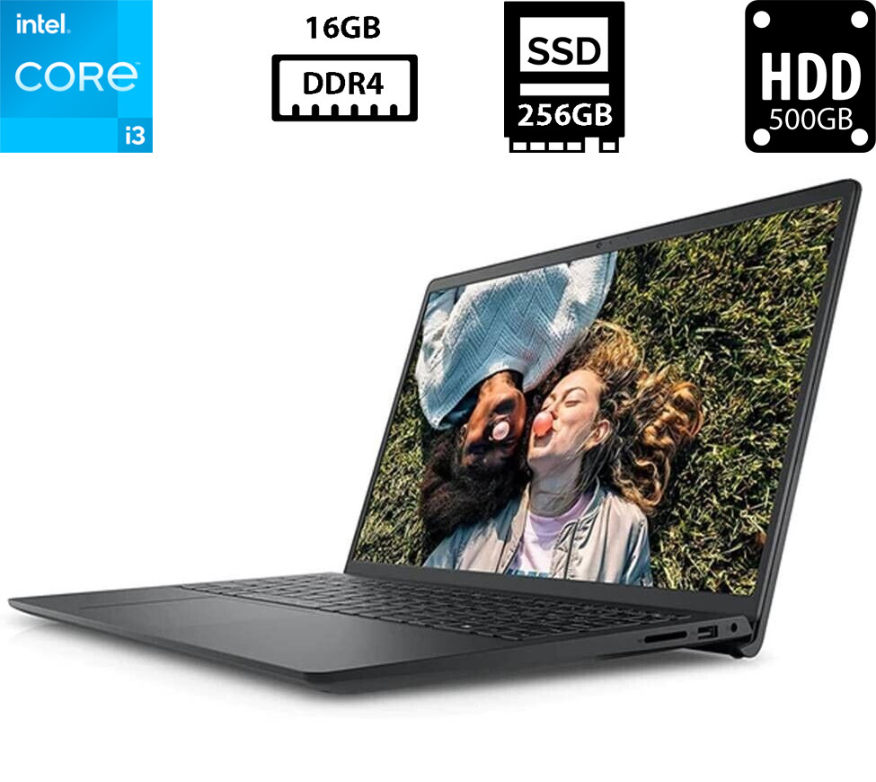 Ноутбук Dell Inspiron 15 3511/15.6”IPS 1920x1080/Core i3-1115G4 3.00GHz/SSD 256GB+HDD 500GB/Intel UHD Graphics Камера Б/В