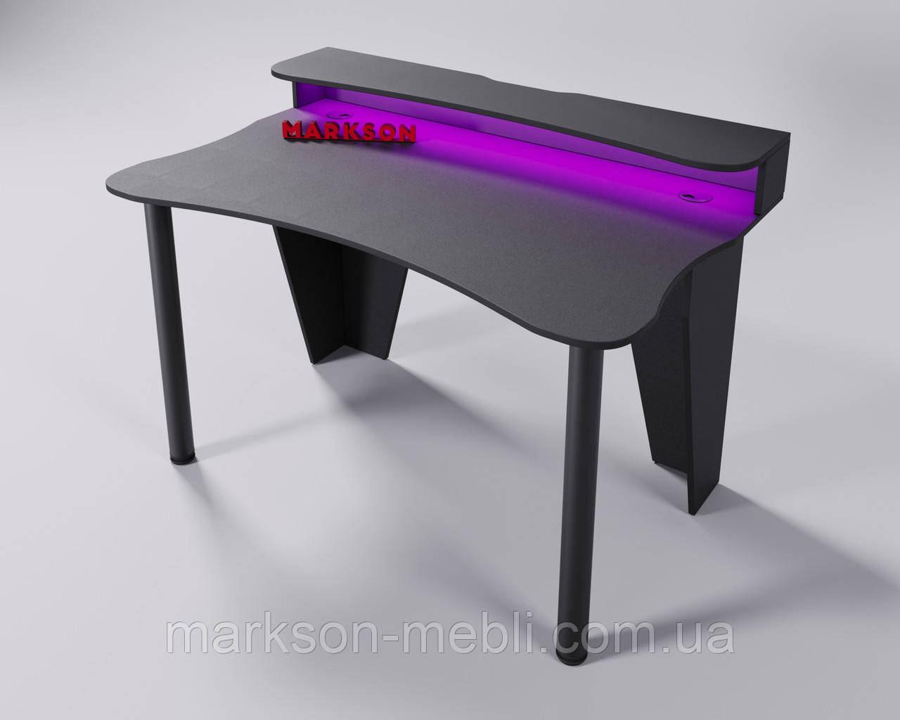 Геймерський комп'ютерний стіл з RGB підсвіткою "ARES - PRO" чорний, ігровий