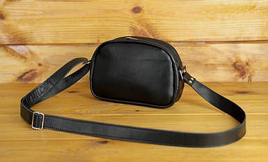 Жіноча шкіряна сумка Віола, натуральна шкіра італійський Краст, колір Чорний