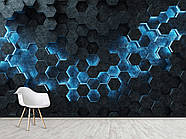 Самоклеюча плівка Oracal "Чорні шестикутники з синім світлом", декор для спальні, вітальні, фото 9