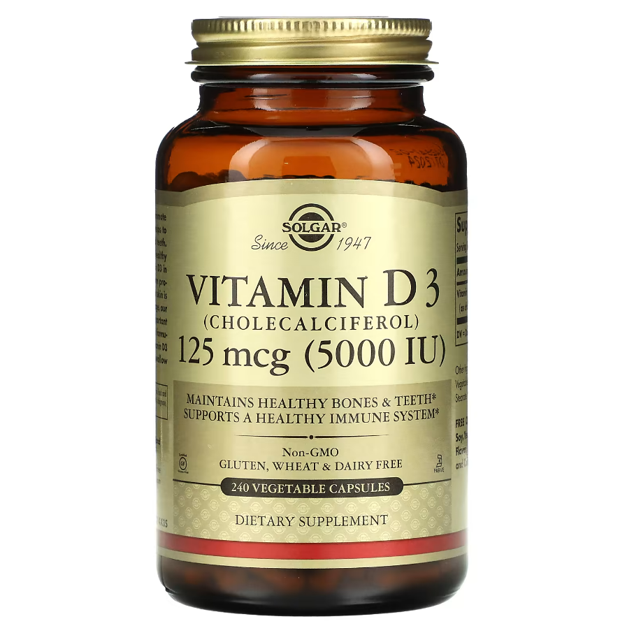 Vitamin D3 Cholecalciferol 125 мкг 5000 IU Solgar 240 капсул