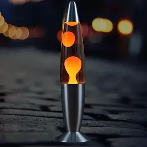 Лава лампа двоколірна 34 см Жовтогаряча, Настільна лава лампа LAVA LAMP Колір Жовтогарячий, фото 3