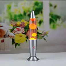 Лава лампа двоколірна 34 см Жовтогаряча, Настільна лава лампа LAVA LAMP Колір Жовтогарячий, фото 4
