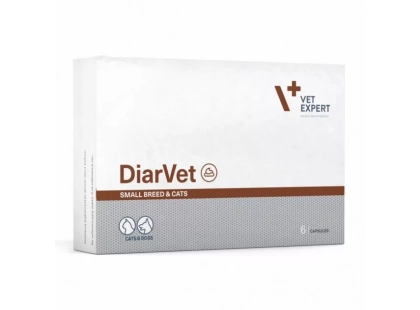 Таблетки від діареї для котів та маленьких собак VetExpert (ВетЕксперт) DiarVet Small Breed & Cats 6 таб.
