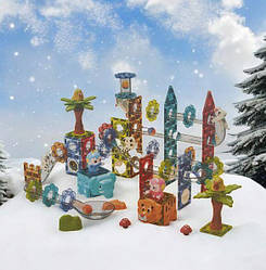 Дитячий магнітний конструктор-трек 1101, (151 дет.), містечко-трек з кульками та фігурками