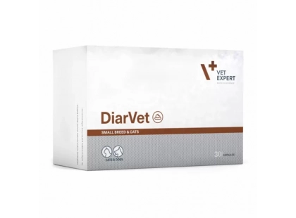 Таблетки від діареї для котів та маленьких собак VetExpert (ВетЕксперт) DiarVet Small Breed & Cats 30 таб.