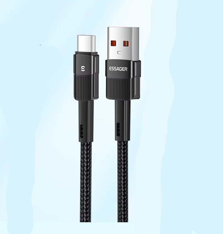 "Essager" Кабель заряджання та передачі даних 0.5м USB-Type C 6A швидка зарядка, фото 1