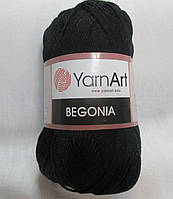 Пряжа Бегонія Begonia YarnArt 100% бавовна чорній№ 999 нитки бавовняні для в'язання