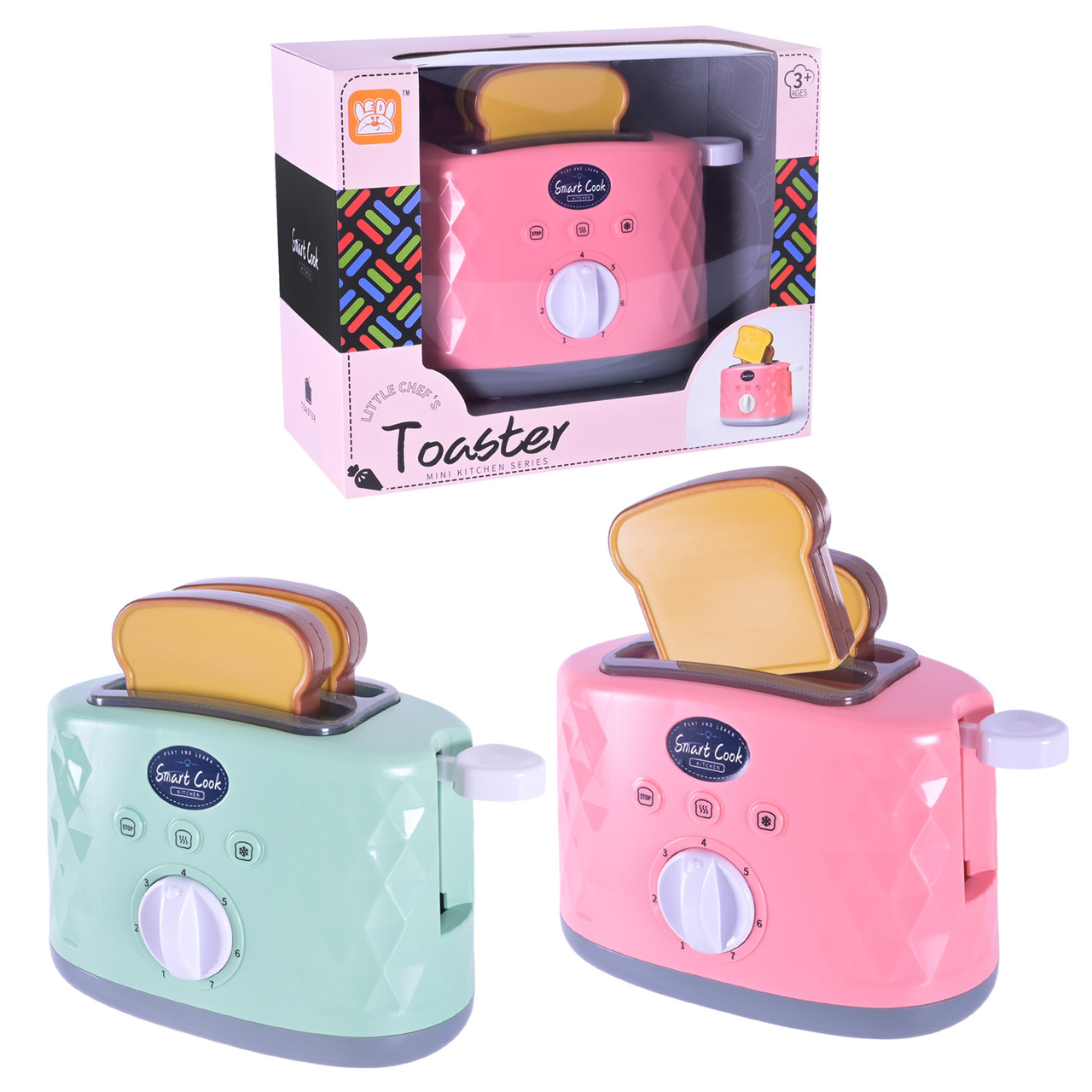 Тостер іграшковий LD-665A/B змінює колір, 2 види, фото 1