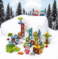 Дитячий магнітний конструктор-трек 1100, (104 дет.), містечко-трек з кульками та фігурками