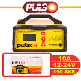 Імпульсний автомобільний зарядний пристрій для акумуляторів PULSO 12-24V 10A до 190АКБ LCD