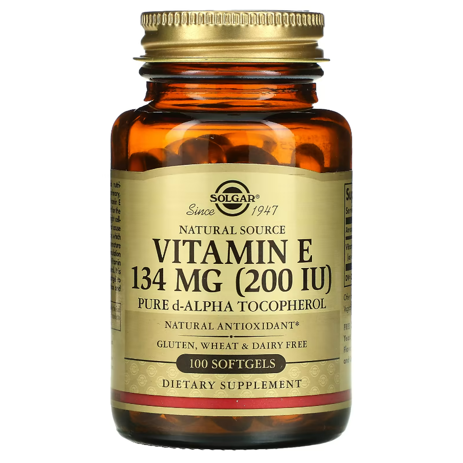 Natural Source Vitamin E 134 мг 200 IU Solgar 100 капсул