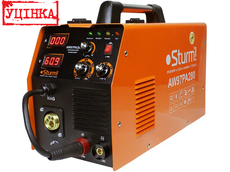 Зварювальний інверторний напівавтомат (MIG/MAG,MMA, 280А) Sturm AW97PA280 (Пошкоджена упаковка)
