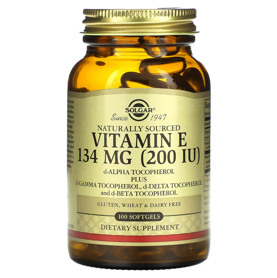 Natural Sourced Vitamin E 134 мг 200 IU Solgar 100 капсул
