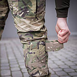 Штани з наколінниками мультикам стрейч Grifon Rip-Stop (Tornado Winter) на флісі, фото 2