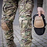 Штани з наколінниками мультикам стрейч Grifon Rip-Stop (Tornado Winter) на флісі, фото 4