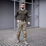 Штани з наколінниками мультикам стрейч Grifon Rip-Stop (Tornado Winter) на флісі, фото 5