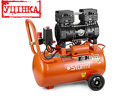 Компресор 50 л, 1.5 кВт, 8 атм, 209 л/хв, малошумний, безмасляний Sturm AC93250OL (Пошкоджена упаковка)