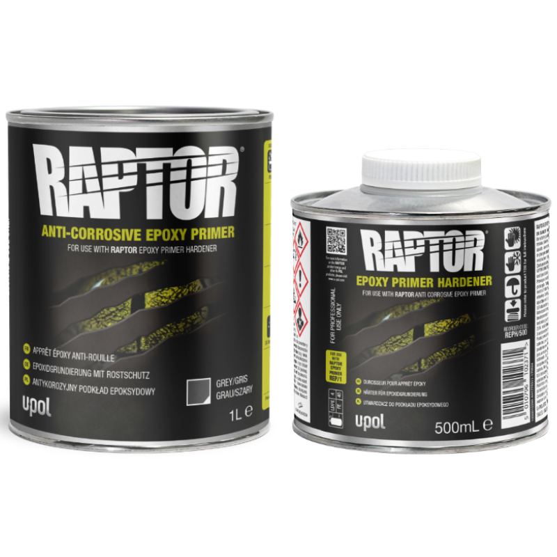 Ґрунт-антикорозійний епоксидний U-POL RAPTOR 2:1, 1 л + 500 мл Комплект Сірий
