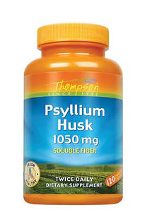 Thompson Psyllium Husk 1050 mg клітковина розчинна, пребіотик, проносне, 120 капсул. До 06/2027