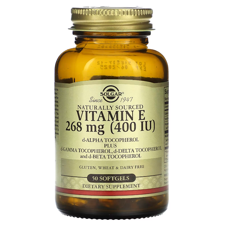 Natural Sourced Vitamin E 268 мг 400 IU Solgar 50 капсул