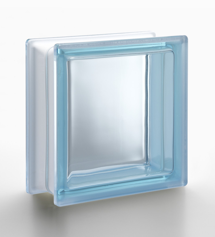 Склоблок Aquamarine Q19 Т голубий 190х190х80 мм серия Desing, производство Seves Group, фото 1