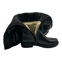 Чоботи зимові шкіряні чорні жіночі «Style Shoes», фото 4